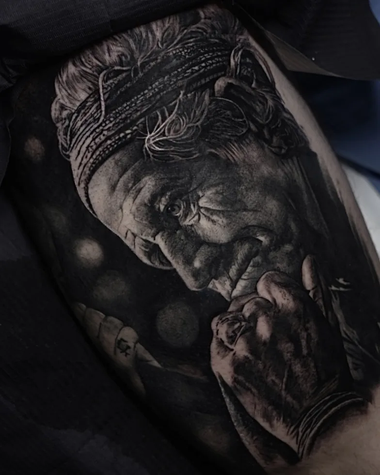 Black and grey elder portrait