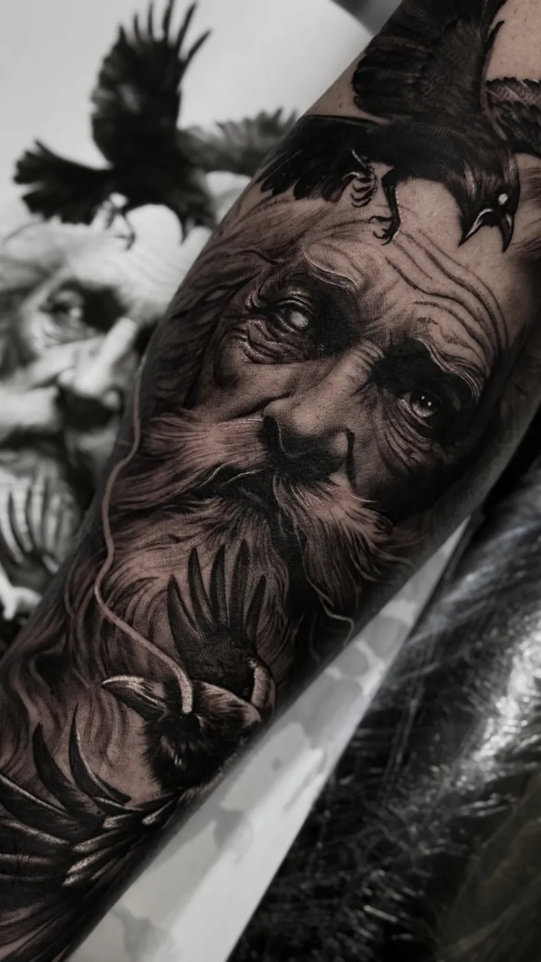 Live black and grey portrait demo